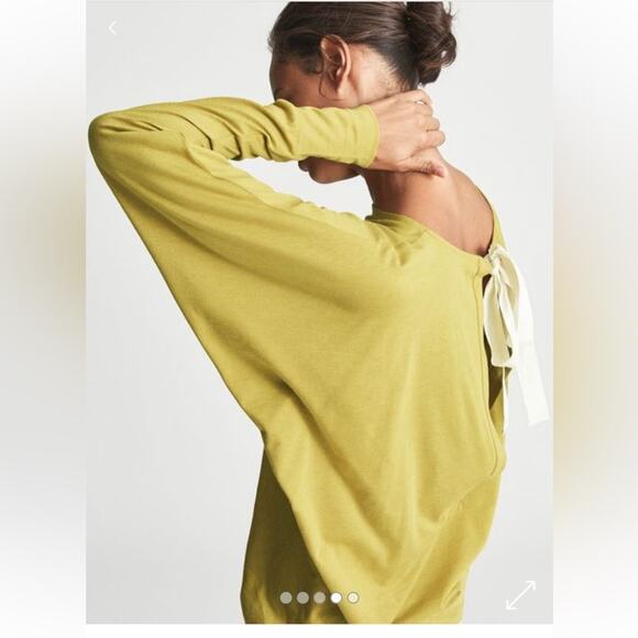 Reiss New MARLIN FINE JERSEY BOW DETAIL TOP Yellow Size Small - Picture 9 of 10